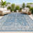 Haupt Vine and Border Textured Weave Navy/Gray Indoor/Outdoor Rug-1822495170