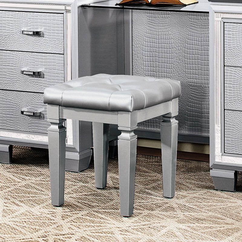 Tabouret de coiffeuse Modern Modern, Argent argent, Argent argent