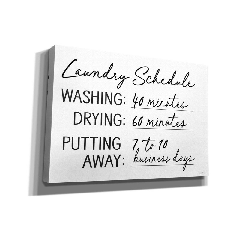 Harmina " Laundry Schedule " Print, 18" H x 26" W x 0.75" D