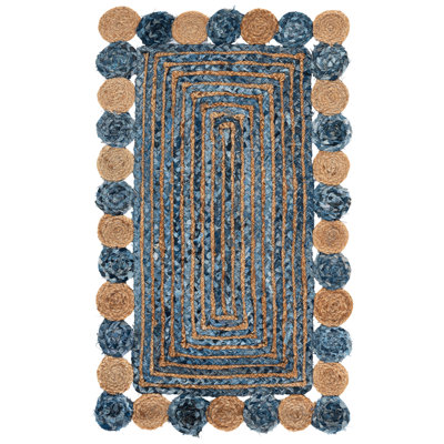 Tapis en jute de coton tissé à la main Cormier