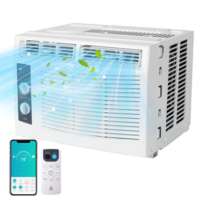 5000 BTU Window Air Conditioner Cools 150 Sq Ft 50dB Quiet 11 EER Mechanical Control 2-Way Air Direction Quick Install Kit Bedroom Home