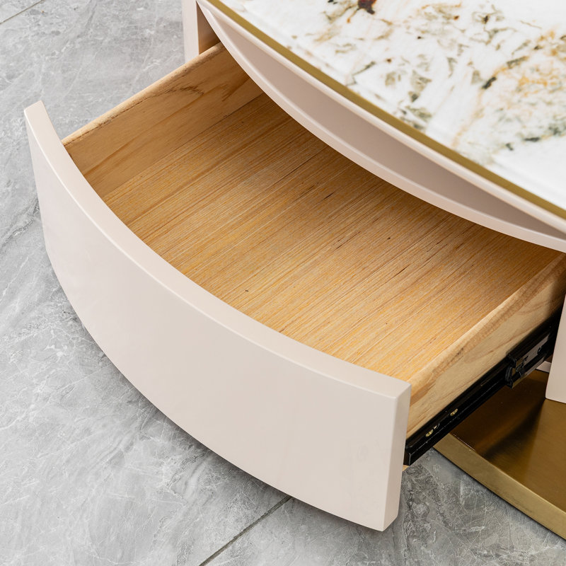 Table basse ovale avec tiroir