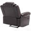 Fauteuil inclinable manuel de cinéma maison avec bande lumineuse DEL pour salon, chambre à coucher, brun