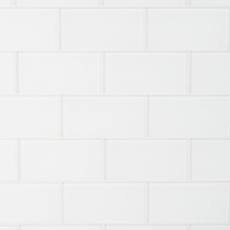 Carrelage mural de style brique de verre Contempo 3 "x 6", Blanc