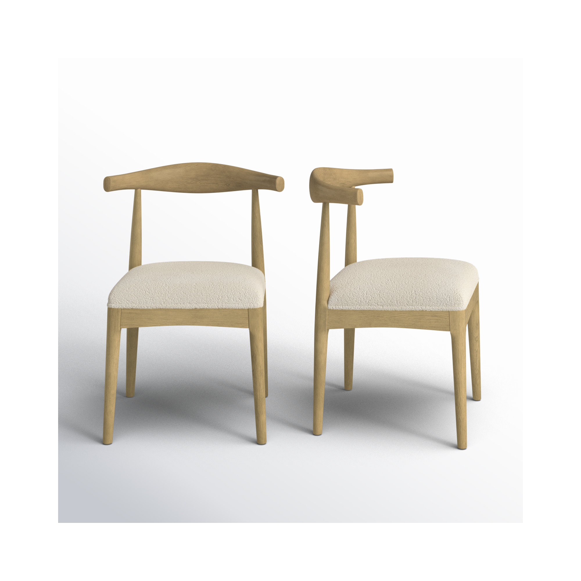 Asheboro Upholstered Wing Back Side Chair, Light Ash, Ivory