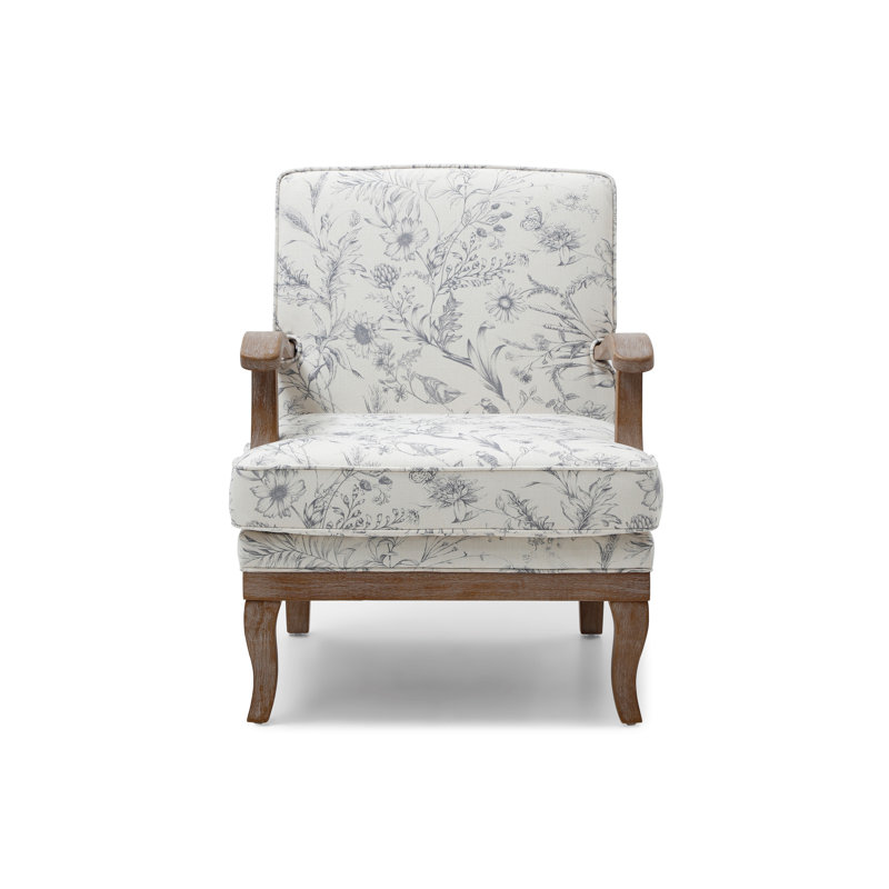 Hansel Linen Meadow Print Accent Chair 