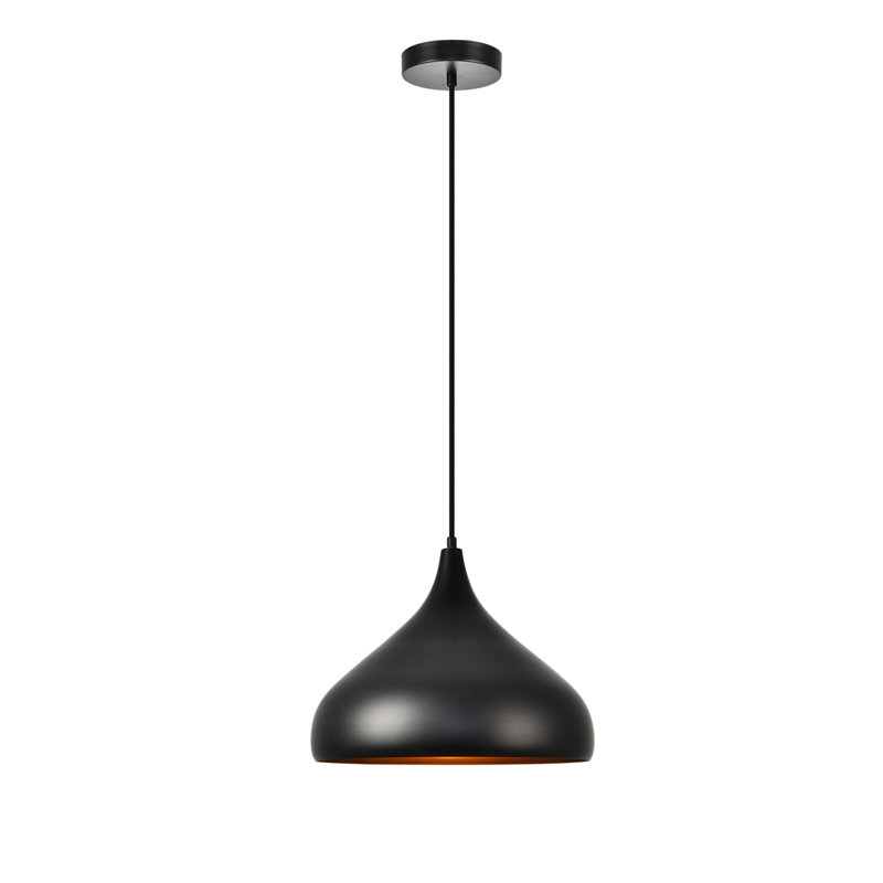 Beaudry 1 - Light Single Pendant, Black, 12" H x 16.5" W x 16.5" D