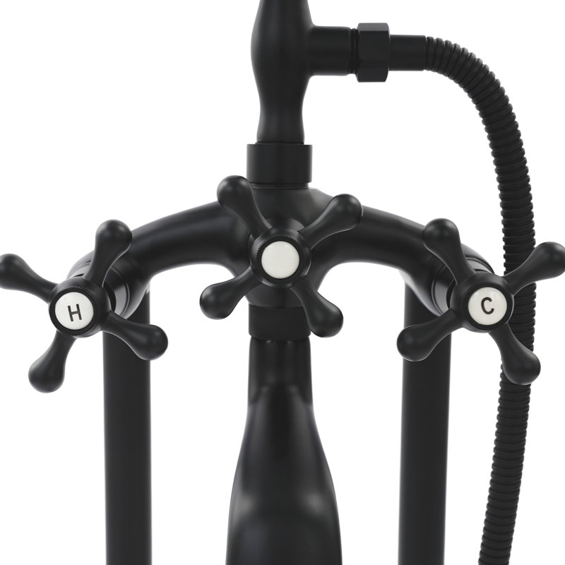 Floor-Mounted Tub Filler, Black