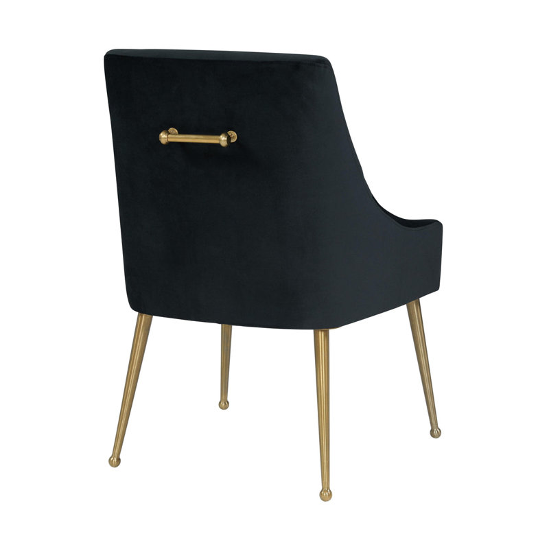 Chaise d'appoint en velours noir Joe, Noir