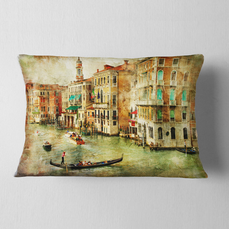 Coussin lombaire imprimé digital art landscape venice