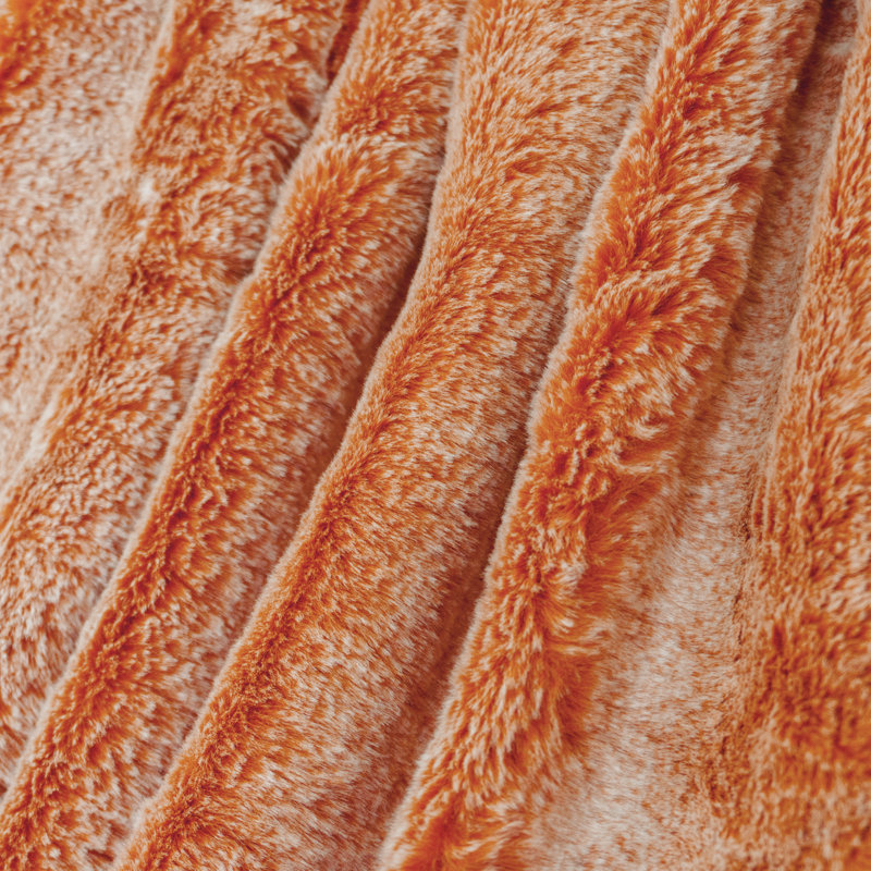 Knitted Throw Blanket, Orange