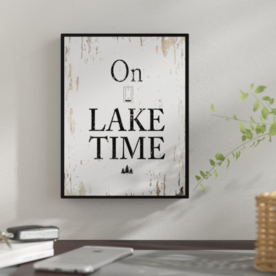 On Lake Time - Reproduction d'art textuel sur toile encadrée