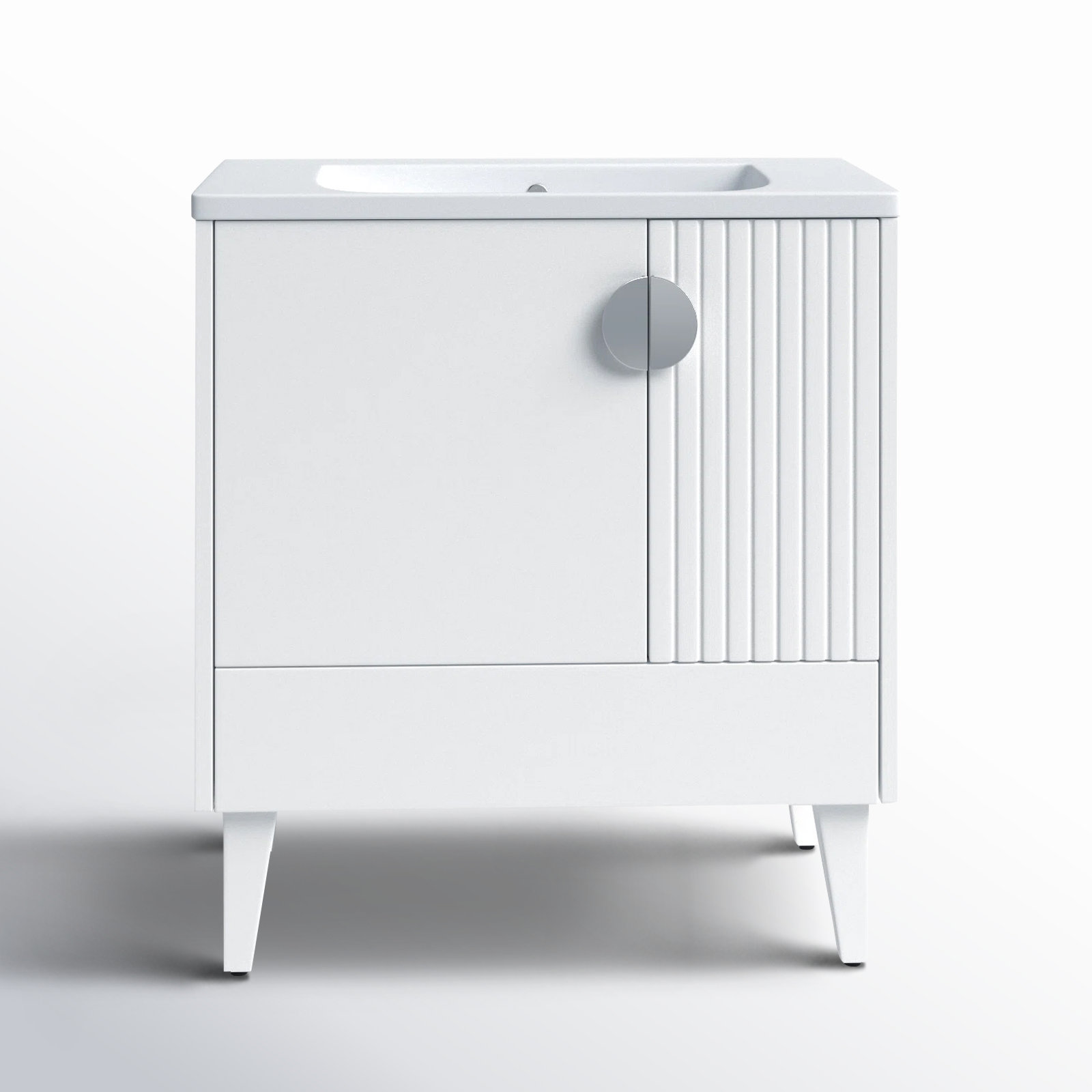 Saimah 30'' Single Bathroom Vanity, White Matte, Polished Chrome