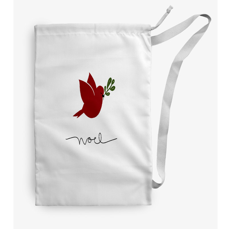 Fabric Laundry Bag with Handles, Medium (36" H x 28" W), White