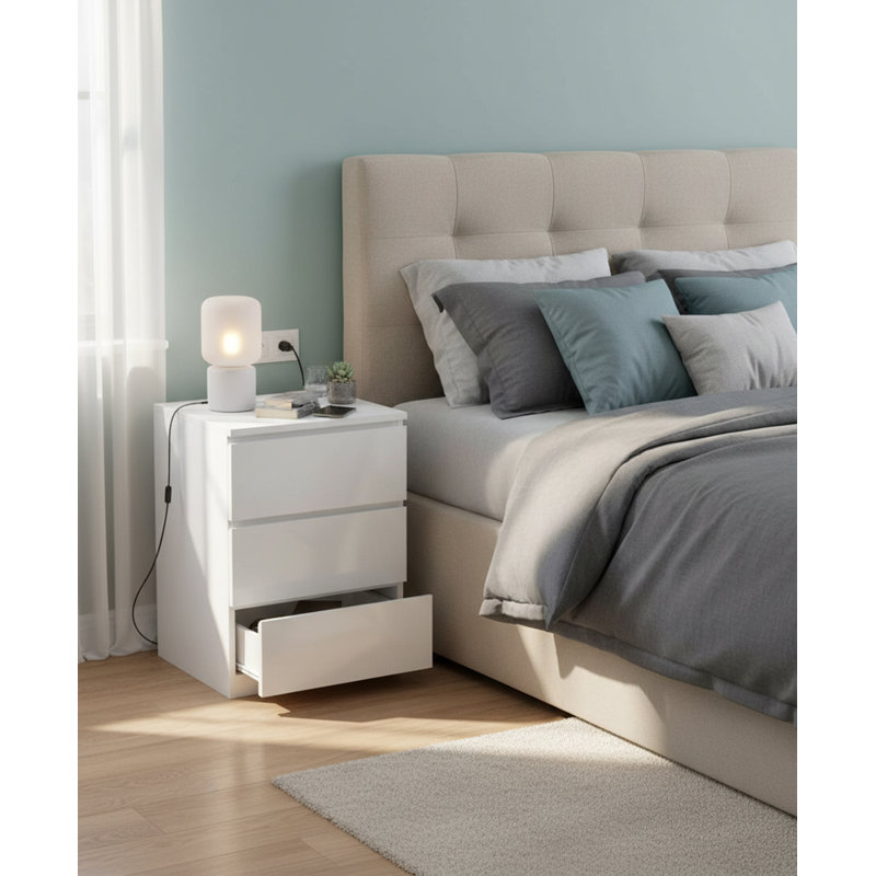 40cm W Manufactured Wood Bedside Table
