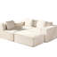 Canapé d'angle en velours côtelé jaune gingembre avec 3 coussins, montage facile, assise confortable comme un nuage, multifonctionnel et modulable, assemblage rapide, agencement spacieux.-1515400908