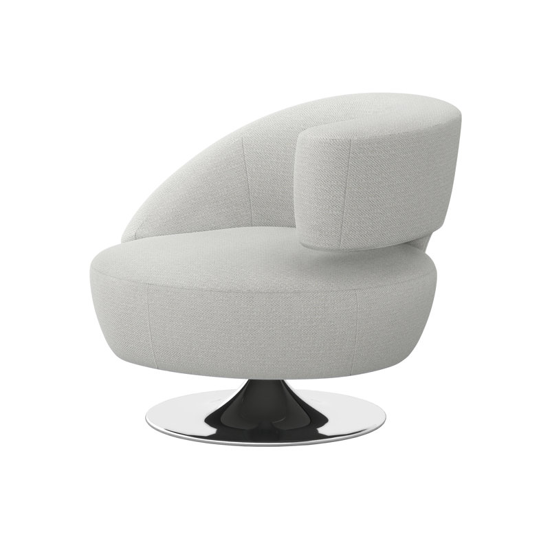 Fauteuil demi-tonneau pivotant l 35 po Isabella, Fresque 100% polyester