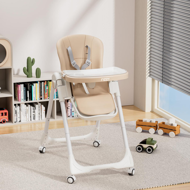 Chaise d'alimentation avec roulettes, Beige