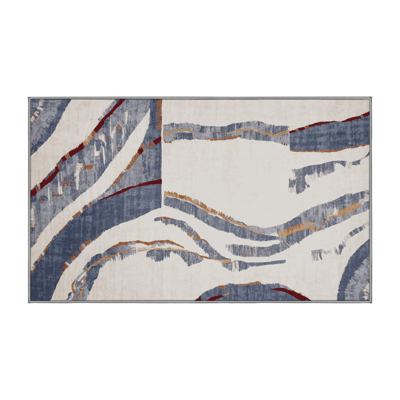 Machine Washable Gray Area Rug, Runner 2' x 5'