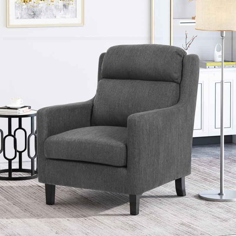 Fauteuil club d'appoint, Tissu gris anthracite