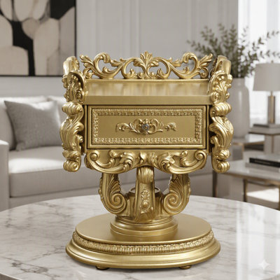 Gold 1-Drawer Nightstand