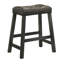 Ensemble de 2 tabourets de comptoir rustiques, tabourets de bar de ferme en bois sans dossier de 25 pouces avec siège en similicuir, finition patinée, conception peu encombrante