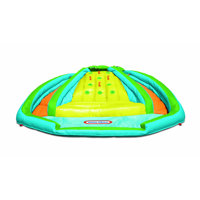 Blue and Yellow Inflatable Water Slide with Blower