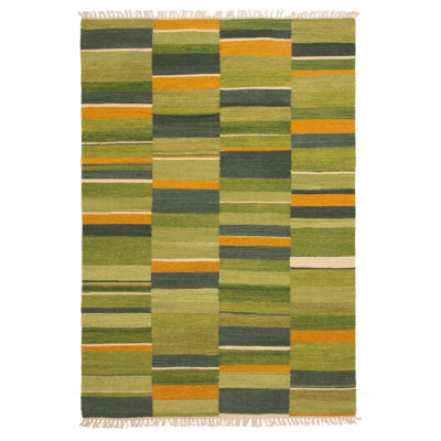 Kilim vert 157 cm x 224 cm