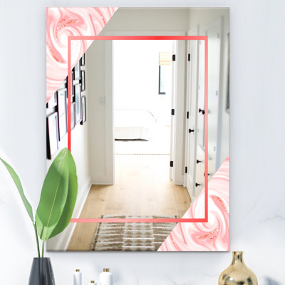 Marble Mid-Century Modern Accent Mirror