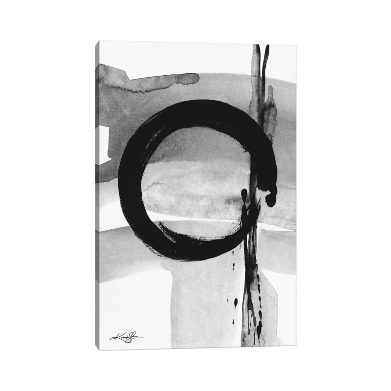Enso Abstraction CIV-IV by Kathy Morton Stanion - Floater Frame Print on Canvas, 30.48 cm H x 45.72 cm W, Wrapped Canvas