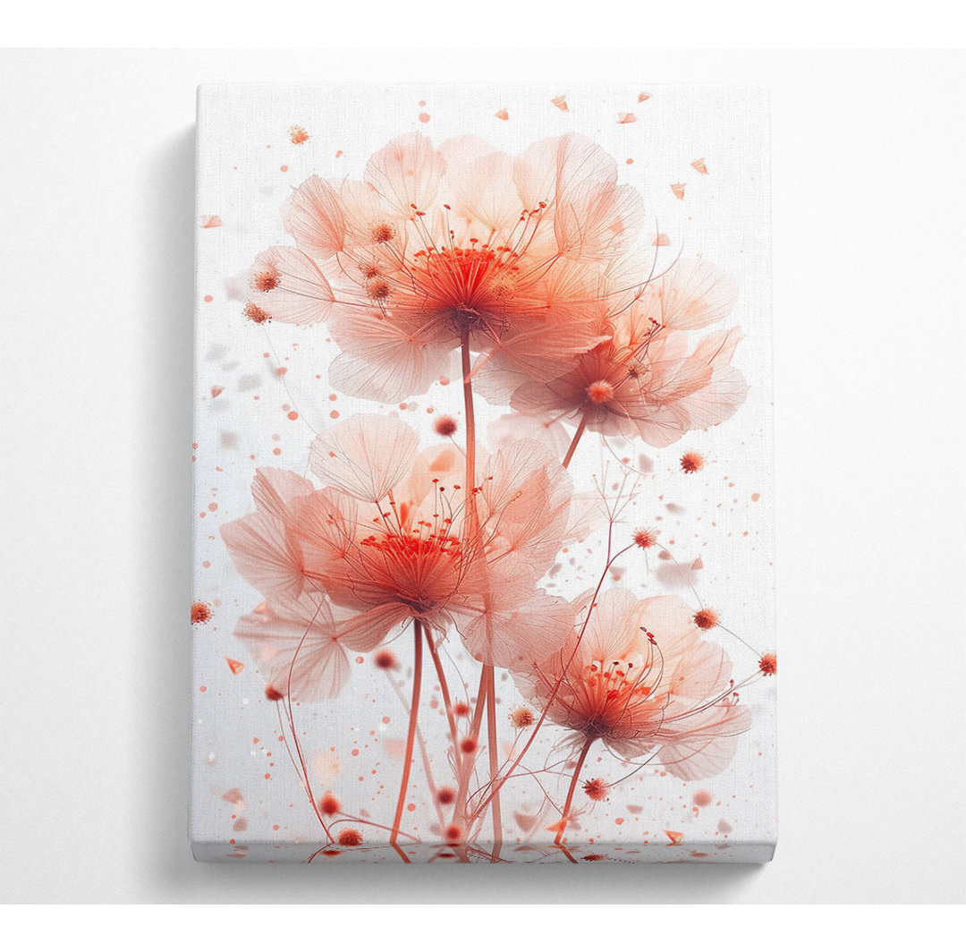 Orange Float Flowers - Kunstdrucke auf Leinwand - Wrapped Canvas