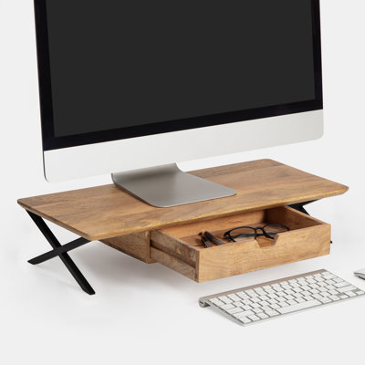 Sumekh Wood Monitor Stand with Drawer