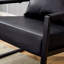 Ensemble de 1 canapé classique en cuir de polyuréthane noir et structure en métal - Conception ergonomique, un mélange parfait de styles moderne et industriel