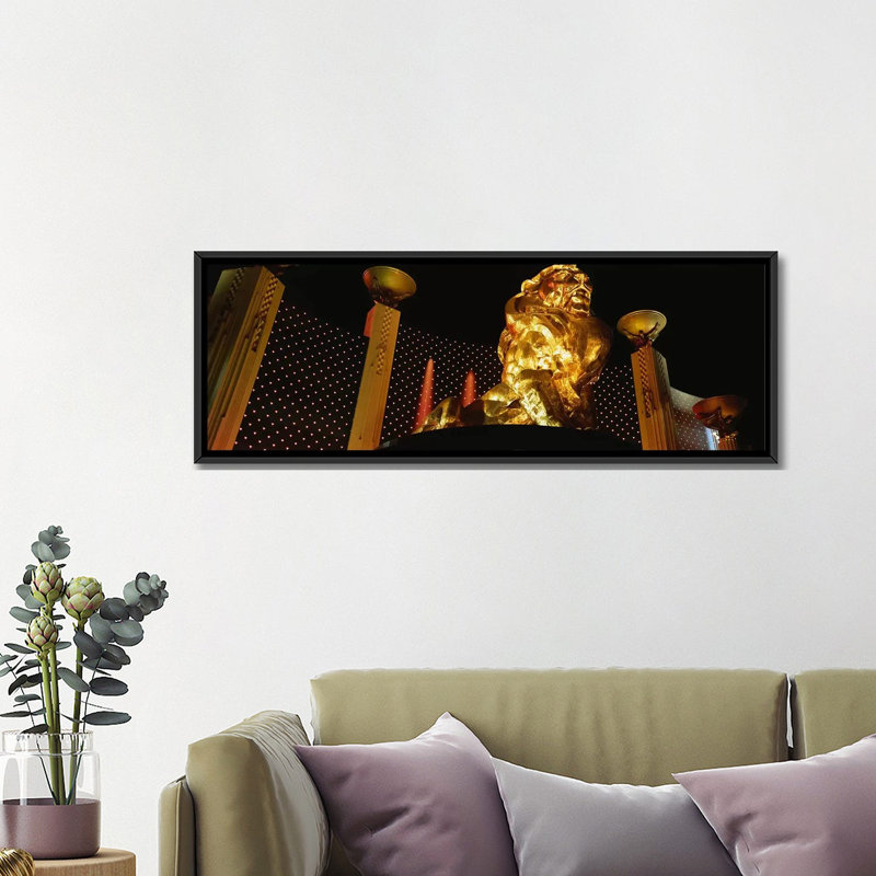 « mgm grand las vegas, nevada », reproduction de photo sur toile, H 20 po x l 60 po x P 1,5 po, Toile avec cadre noir