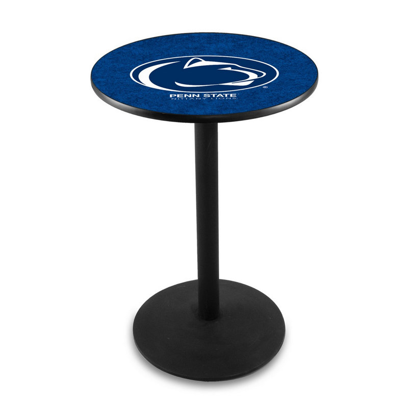 Round Metal Base Dining Table, Black Wrinkle, Pennsylvania State University