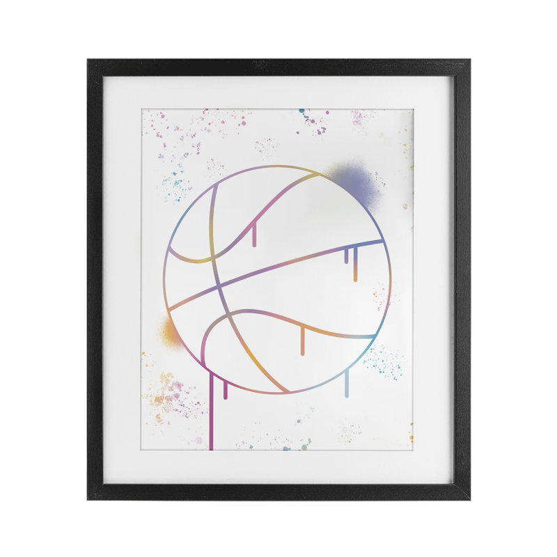 «Graffiti Basketball Drip», impression par Marcus Prime, Cadre noir minuit, H 21 po x l 17 po