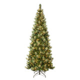 First Traditions'' 9 Ft. Charleston Pine Slim Tree With Clear Lights