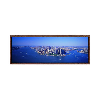 Aerial Lower Manhattan New York City NY 1 Piece Panoramic Wall Art on Canvas