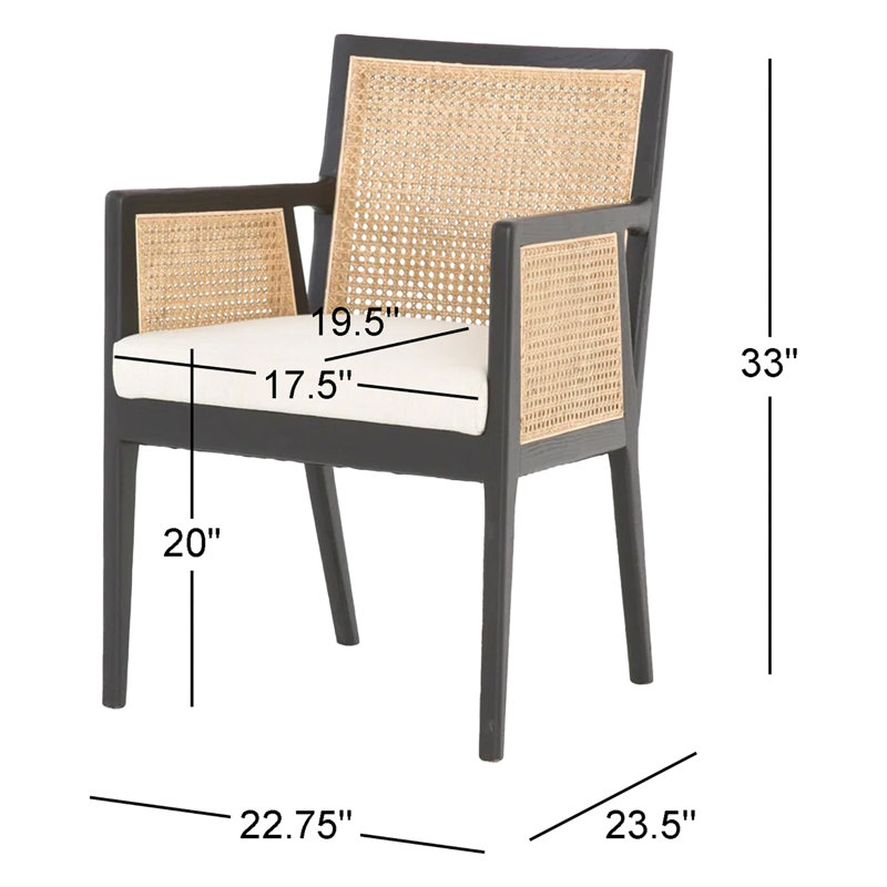 Antonia Savile Flax Dining Arm Chair, Light Natural