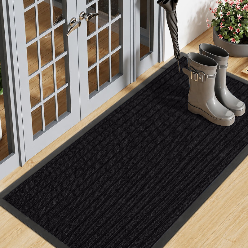 Tamalyn Non-Slip Indoor Doormat , 40cm W x 60cm L, Black