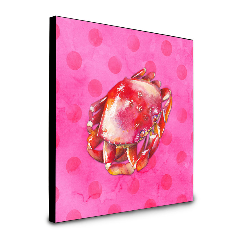 Art encadré polkadot crab Auvray, Rose
