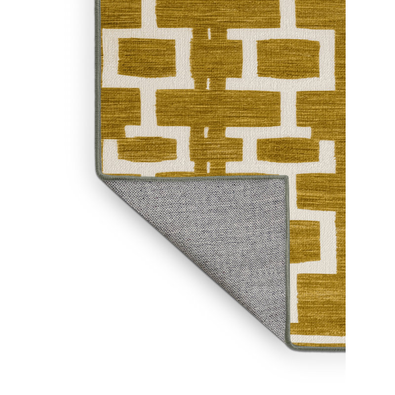 Tapis brun treillis lavable à la machine, Carré 4 pi