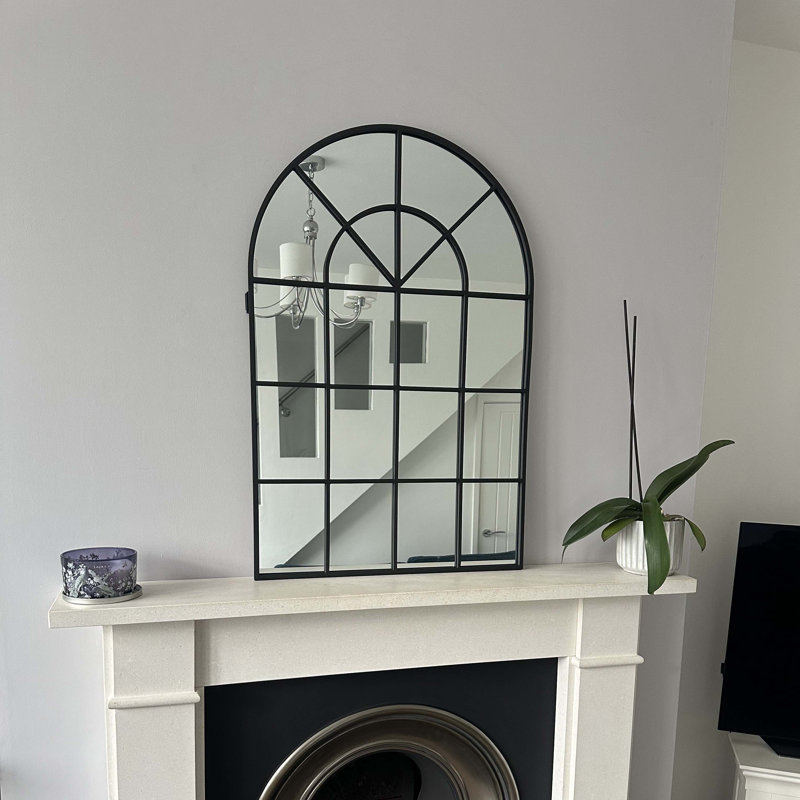 Arch Metal Window Panel Mirror