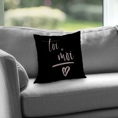 You + me Hygge Pink Poly Twill Throw Pillow – Poly Twill Throw Pillow with Insert, Double-Sided Print