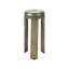 Nuvola Compact Slender Cast Glass Top Antique Zinc Drink Table