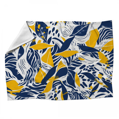 Jeté en laine polaire Botanical Illustration - Jetés botaniques pour canapés ou lits
