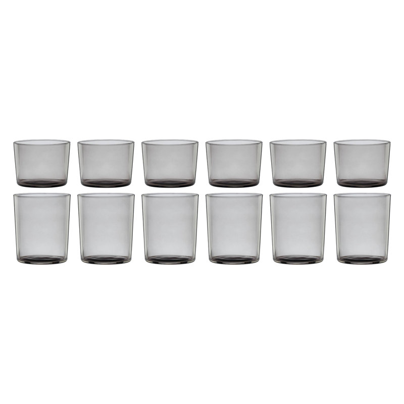Oneida Stackable Smoke Glass Drinkware Set, 12 Count