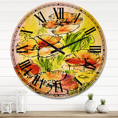 Horloge murale Bouquet Poppies