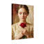 Plantes et fleurs, femme tenant une rose rouge, art-122735546