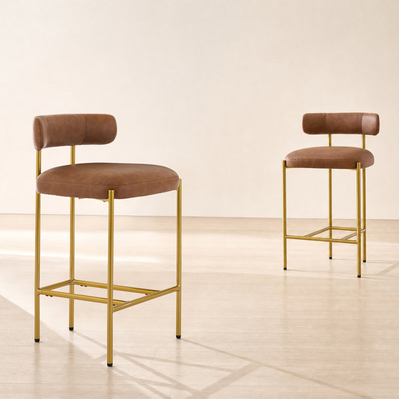 Tabourets de bar Maddox, Brun